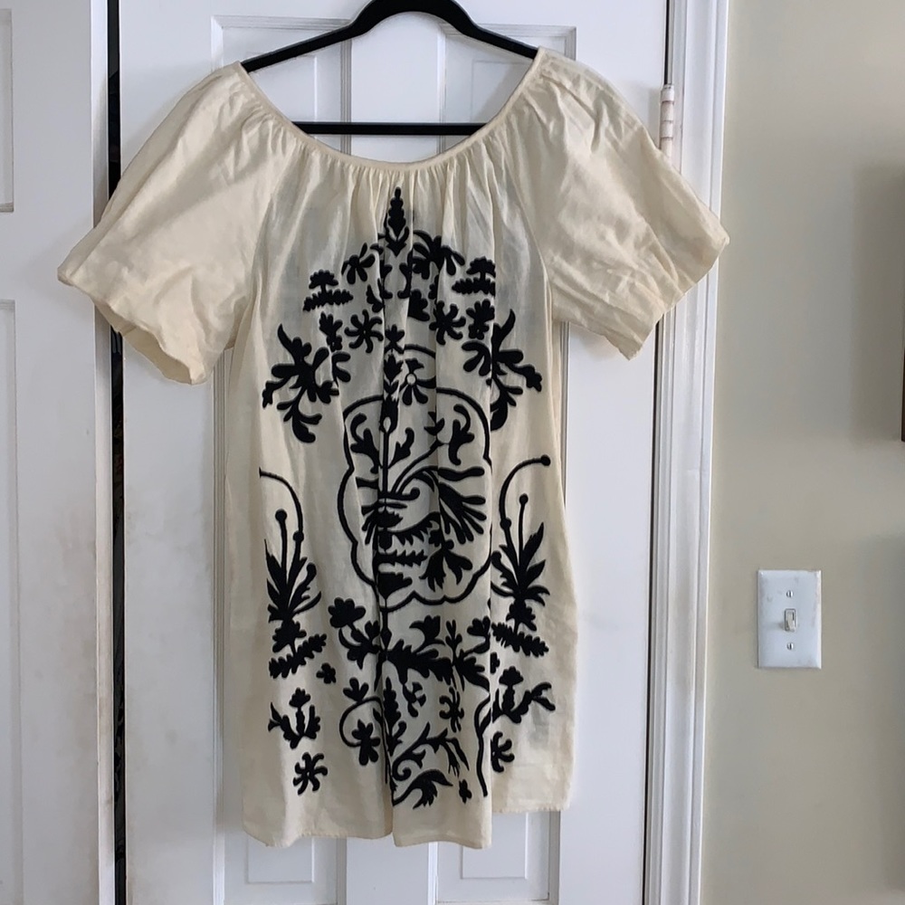 NWOT Free People cream black mini dress